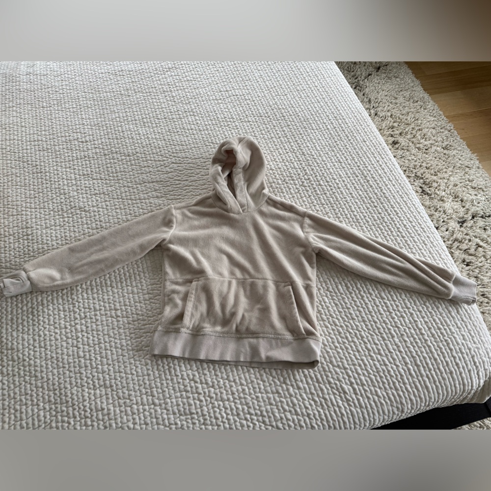 Athleta Girl Cream Fleece Hoodie